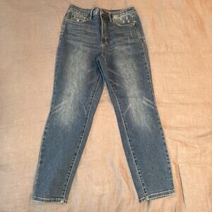 KanCan Slim Fit High Rise Jeans Medium Wash Distressed Denim Size 11/30 30x28